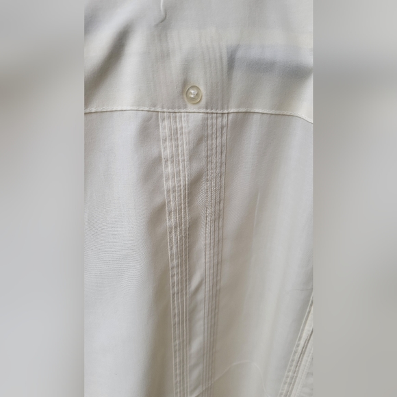 Mens  authentic guayaberas Style Button Shirt Mens Large. White. - Picture 8 of 12